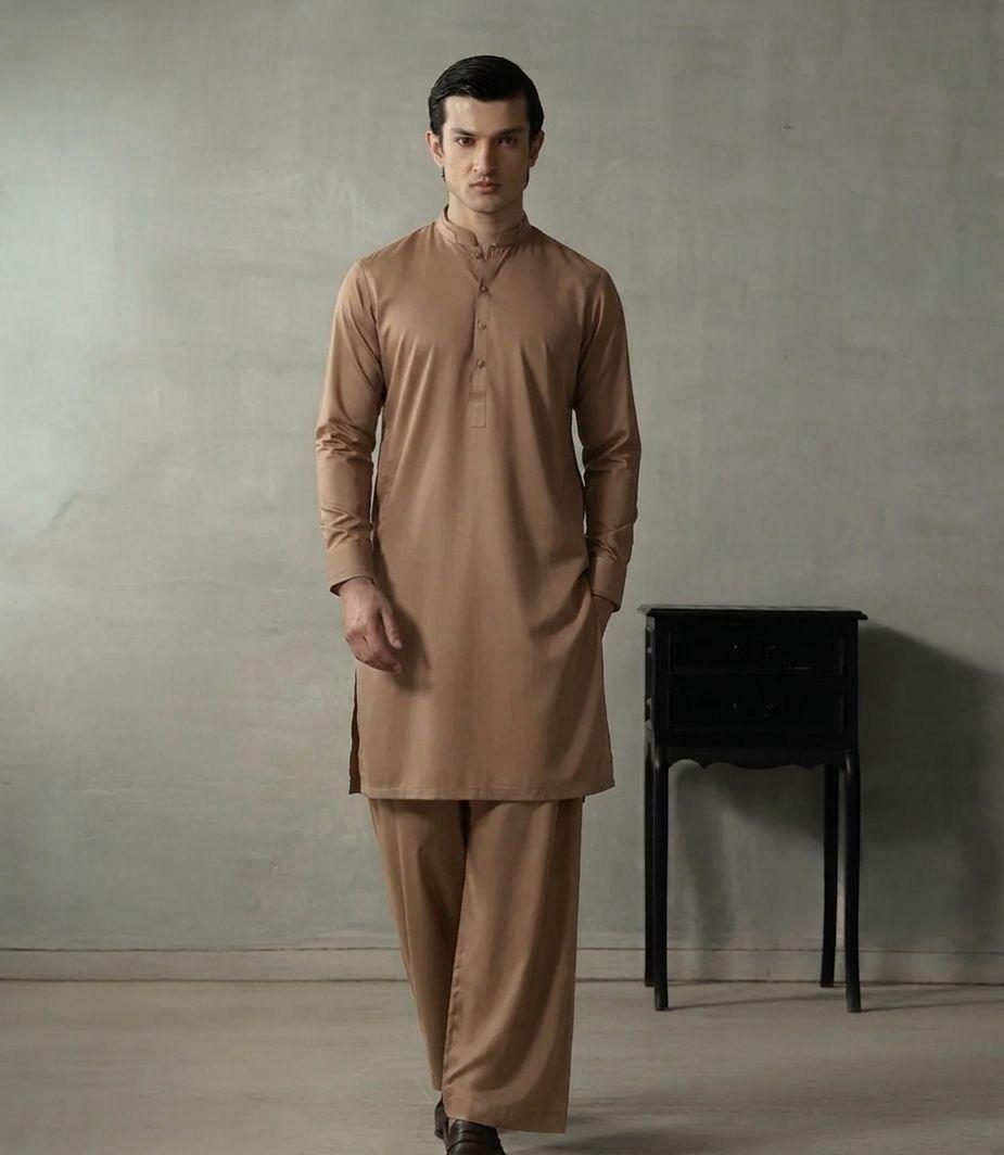 Light Brown Shalwar Kameez